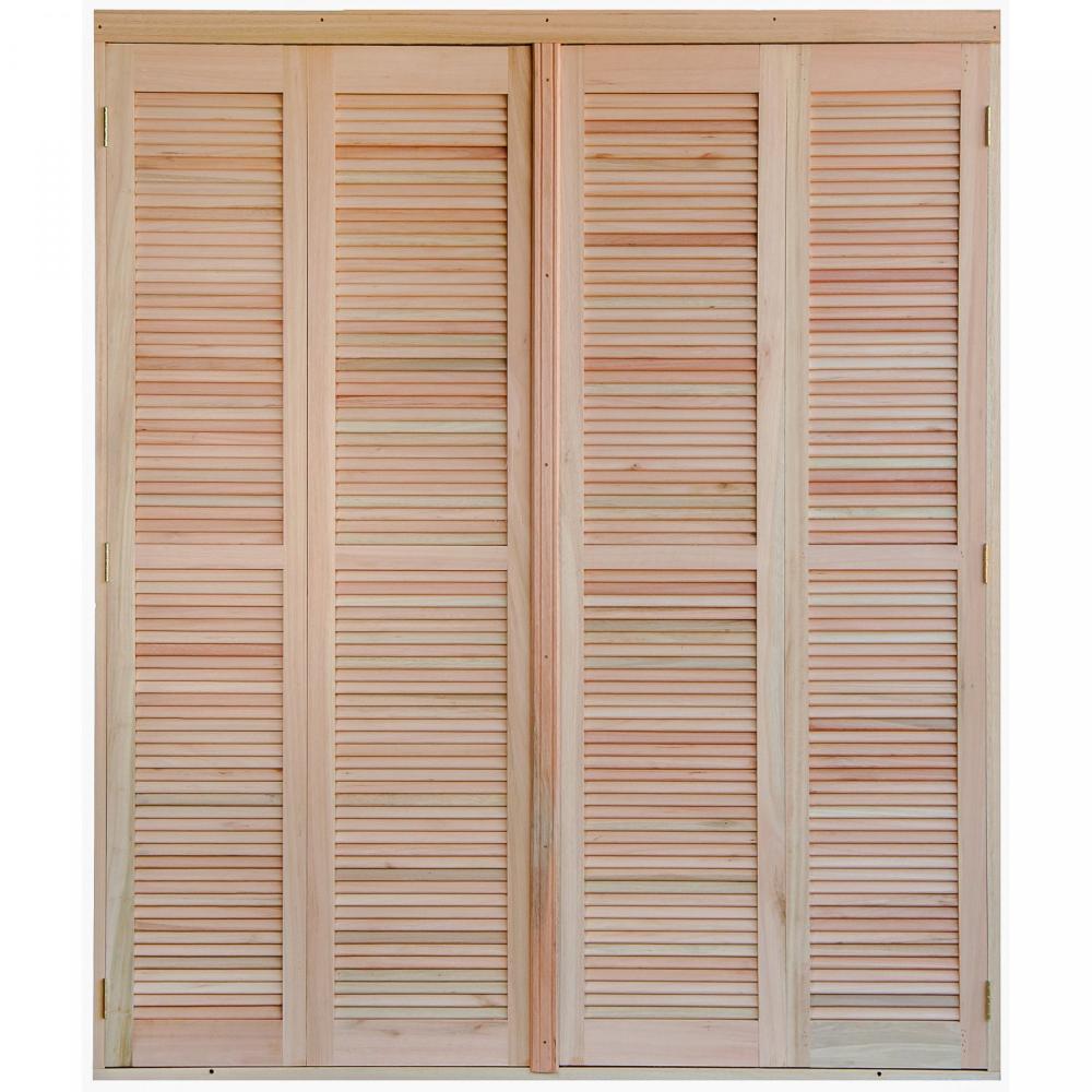 Miniatura Porta Janela com Venezianas Pantográficas 213x120cm Rondosul Natural