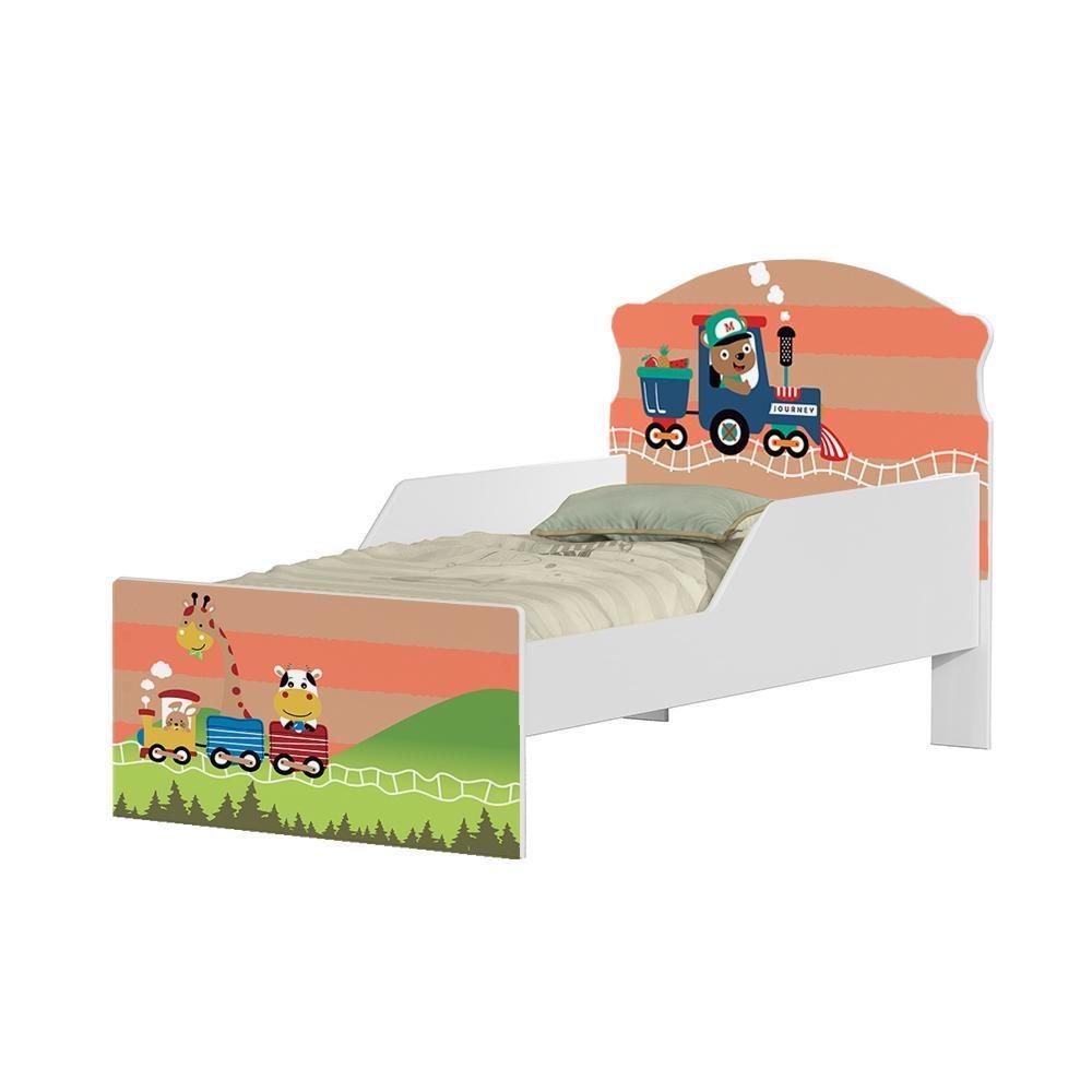 Miniatura Cama Infantil Trem Dos Bichinhos Com Colchão