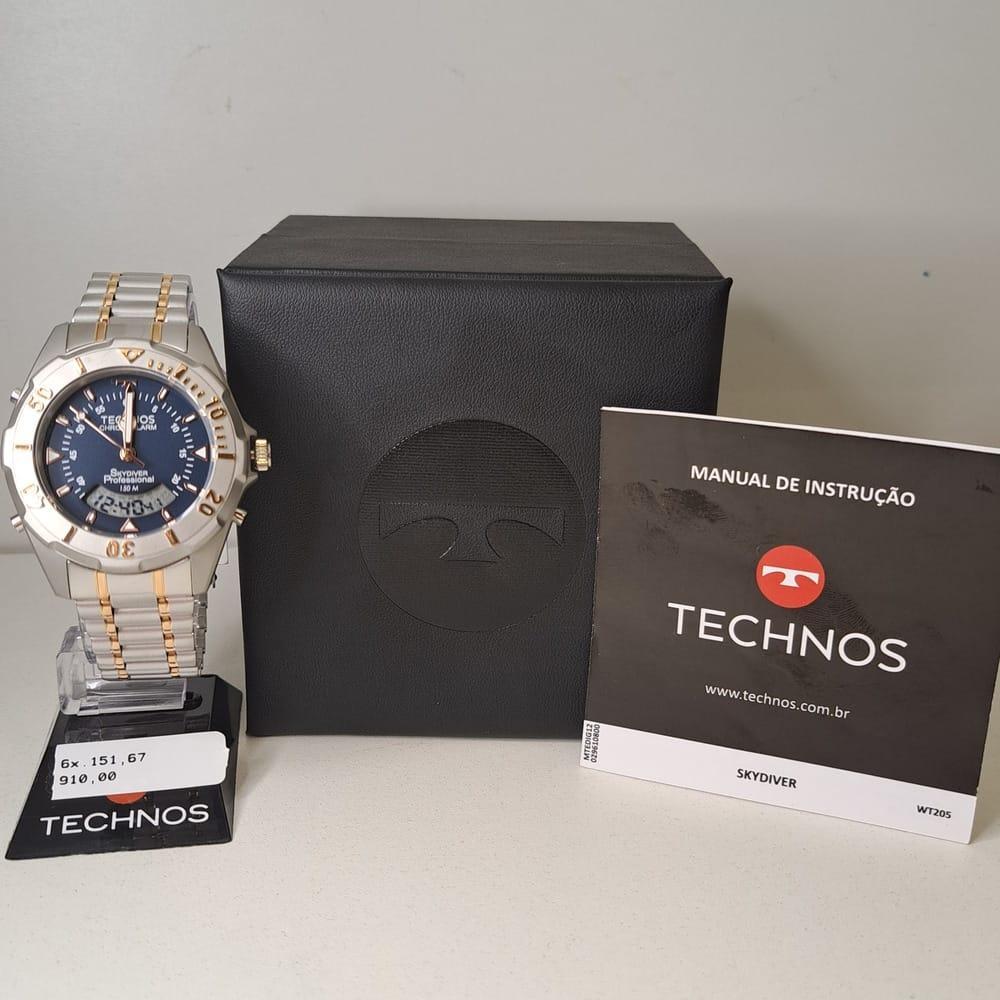 Relógio Technos Masculino Skydiver Bicolor - Wt2050Ar/1A