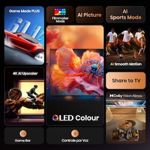 Miniatura Smart TV 65” 4K UHD Hisense QLED 65Q6QV HDR10 Dolby Atmos Vidaa U9 Preta