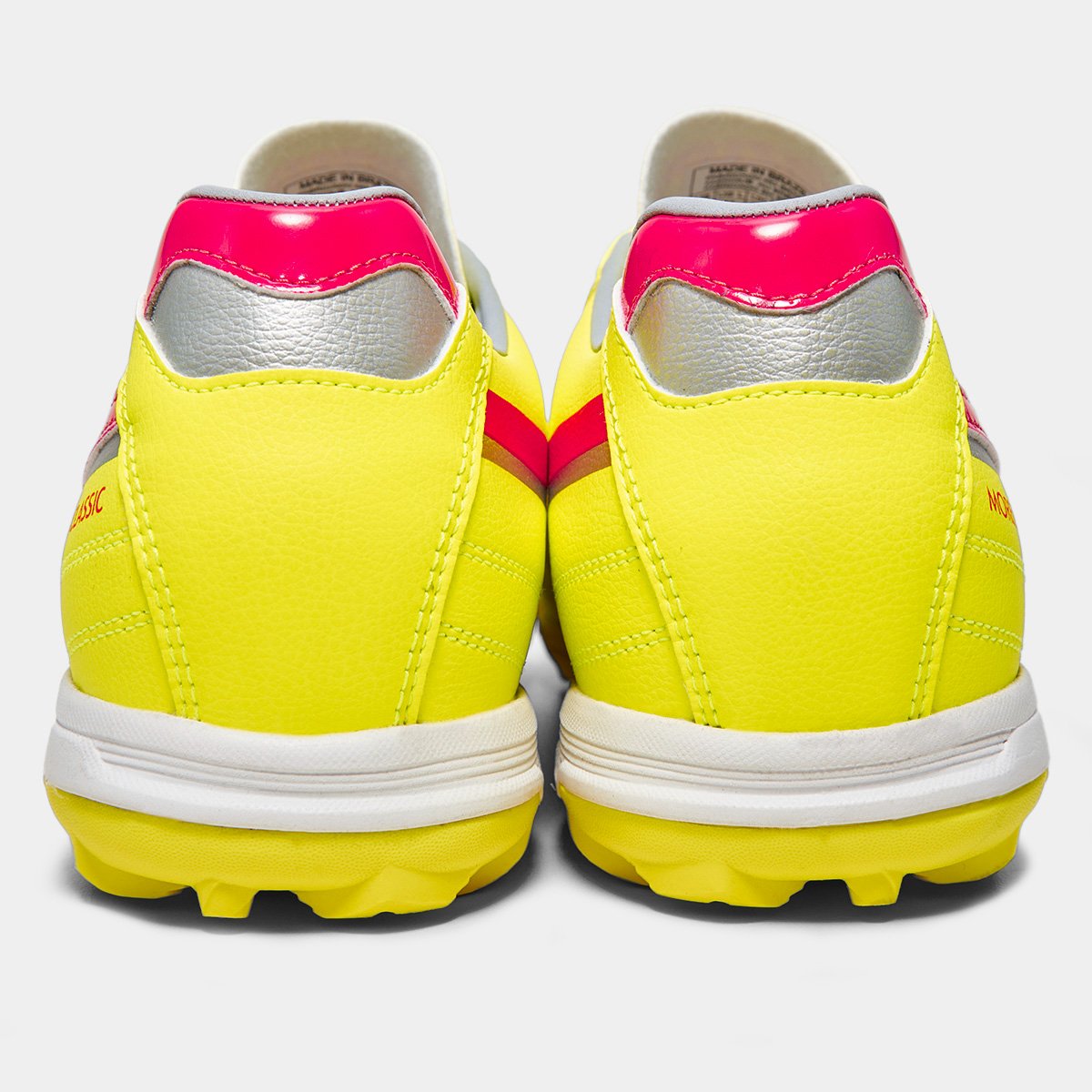 Miniatura Chuteira Society Mizuno Morelia Classic Unissex Amarelo+Laranja - 38