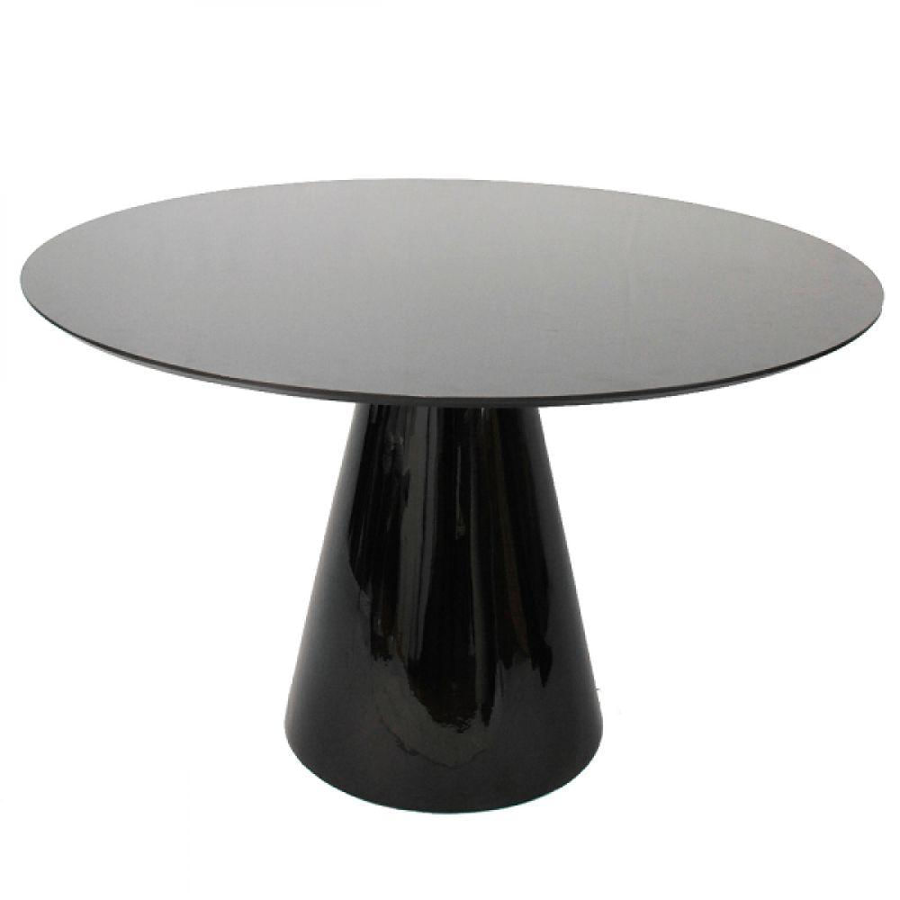 Miniatura Mesa de Jantar Cone 90cm Laqueada Preto