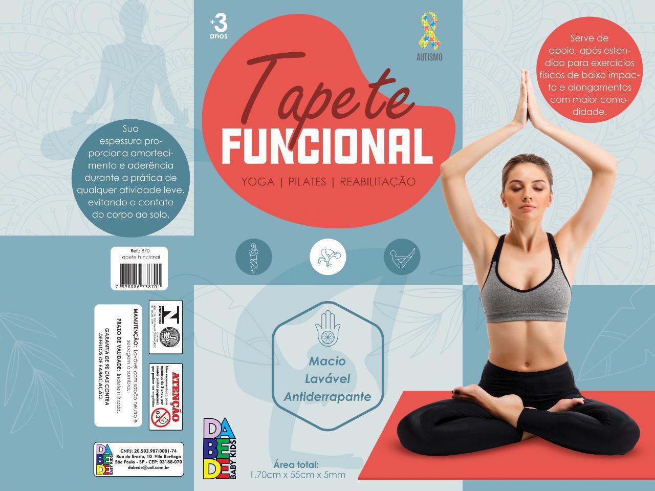 Tapete Colchonete Eva Funcional Vermelho Para Yoga Fitness