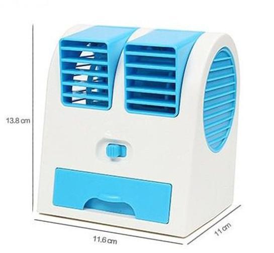 Miniatura Mini Ventilador Usb E Pilhas Climatizador Azul (Hb-168)