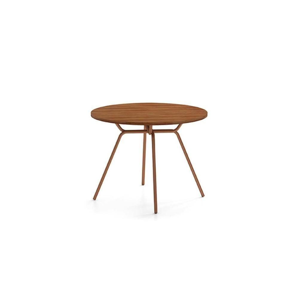 Miniatura Mesa Para Cozinha 1588 Aço C-tampo Madeirado 100cm Freijo C- Rose - Carraro