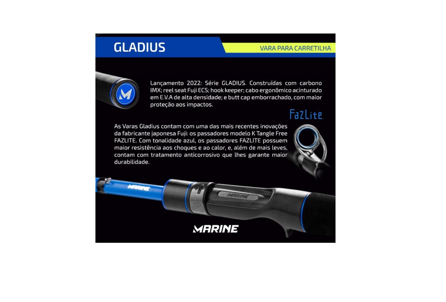 Miniatura Vara Carretilha Marine Gladius Gl-601Mlf 1,83M 10 - 14Lbs