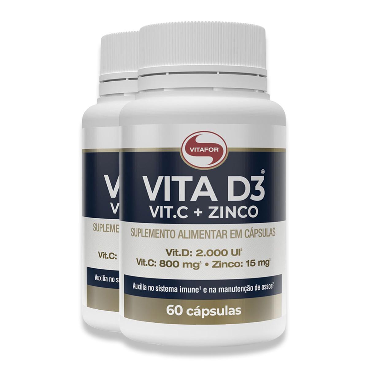 Miniatura Kit 2 Vita D3 + C + Zinco Vitafor 60 Cápsulas