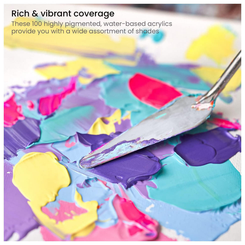 Miniatura Kit de Tinta Acrílica Profissional com Cores Essenciais, 14 Peças, ARTEZA