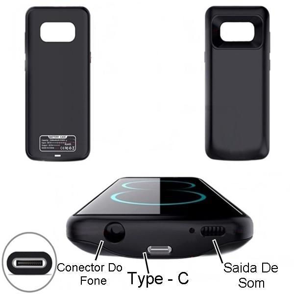 Miniatura Capinha S8 Extra Recarregável 4.700 Mah Power Bank