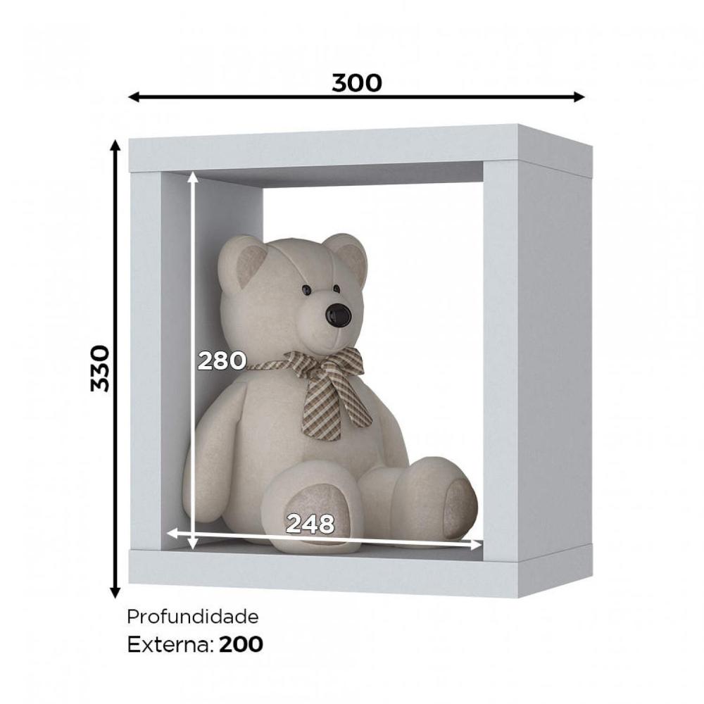 Miniatura Nicho Modular de Parede Faz de Conta Espresso Móveis Branco