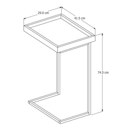 Miniatura Mesa Apoio Lateral Sofá Espelho Pé De Ferro Jb - Cor Branco