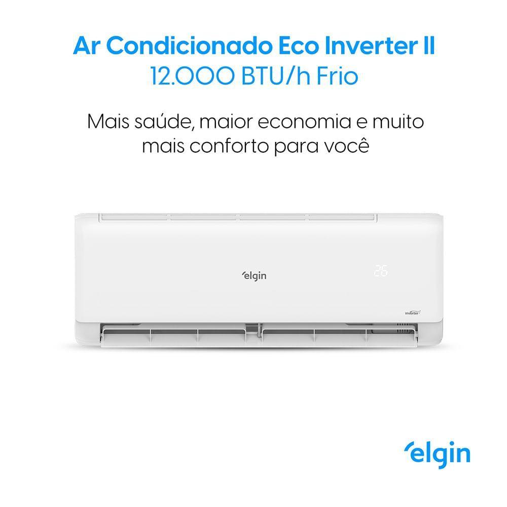 Ar Condicionado Split Hi-Wall Elgin Eco Inverter II 12.000 BTUs Frio Gás R-32 Branco 220V