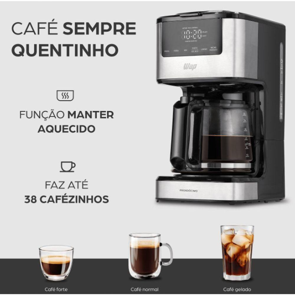 Miniatura Cafeteira Smart Coffee Wap Faz 38 Xicaras Painel Digital 600w 220V