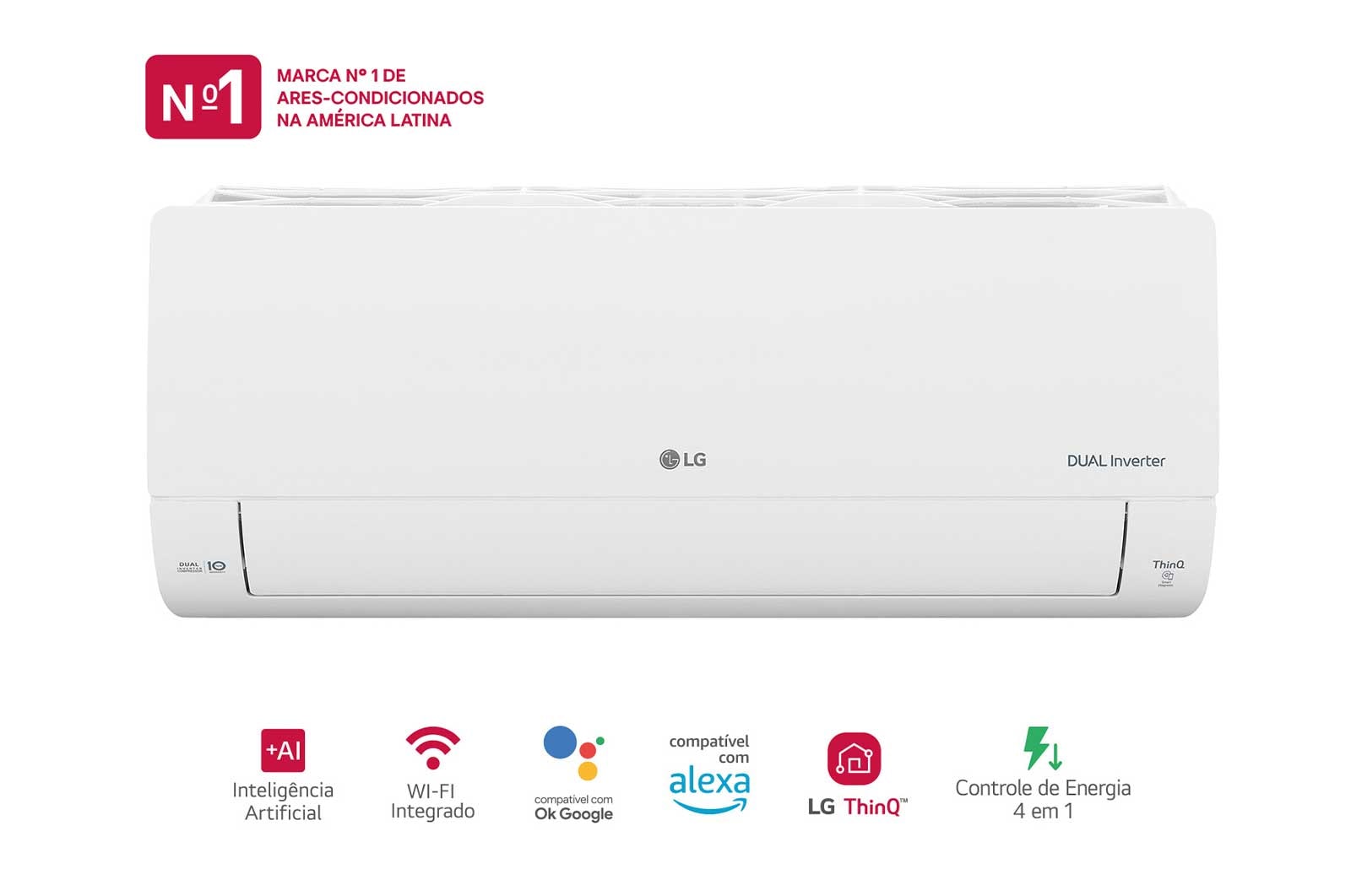 Miniatura Ar-Condicionado LG AI Dual Inverter Voice 9.000 BTU Frio 220V