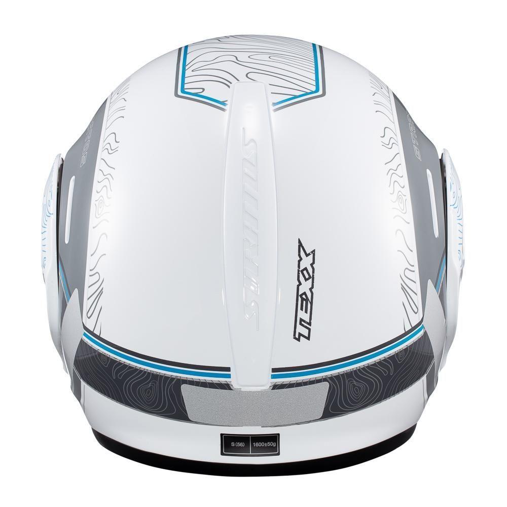 Miniatura Capacete Texx Esc Stratos 180 Topographic Branco Azul 60 [f016]
