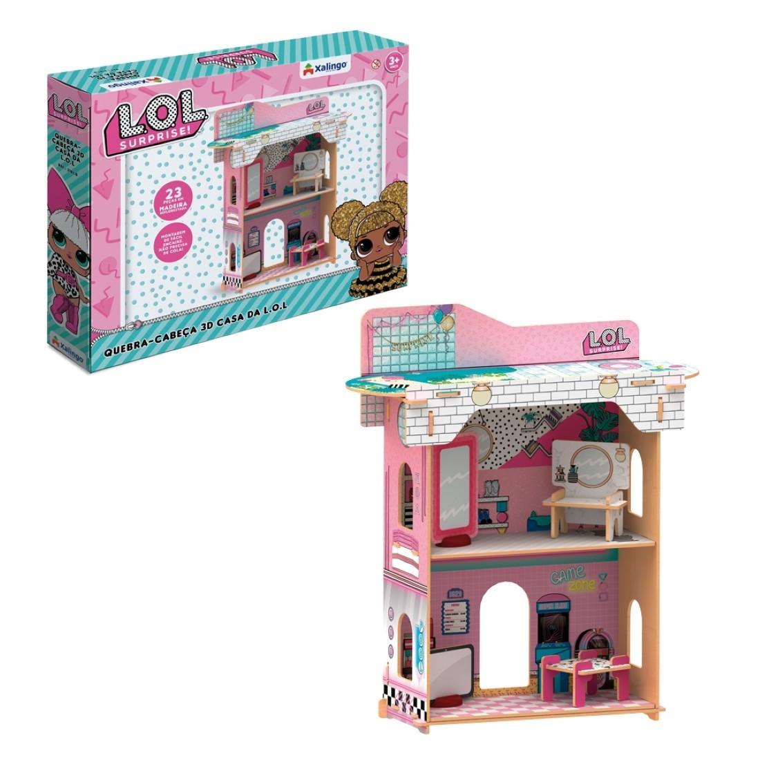 Miniatura Jogo Quebra Cabeça Casinha 3D Lol Surprise Brincadeira