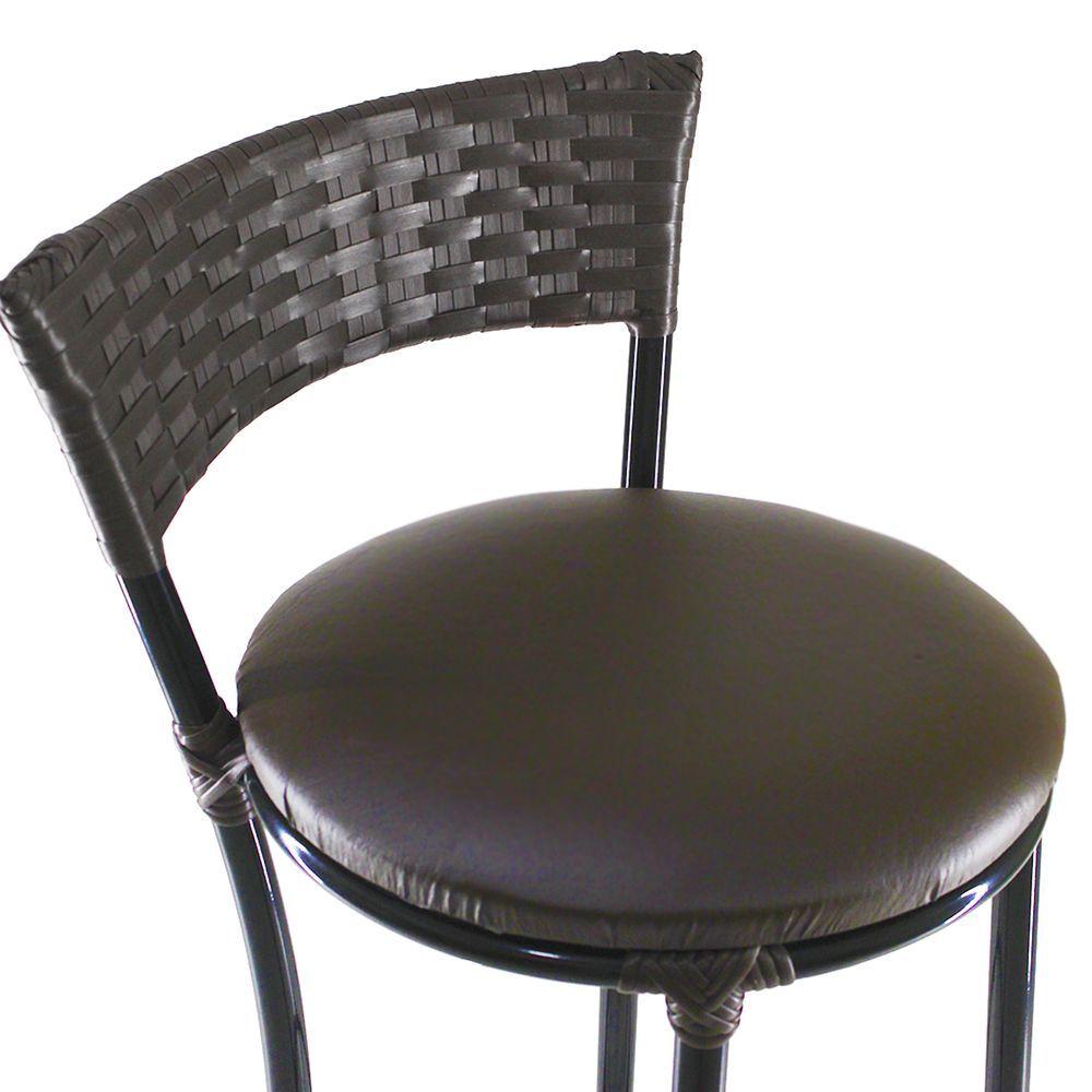 Miniatura Jogo Com 6 Banquetas Alta Forts Fibra Uv Bancada, área Goumert, Bar, Piscina, Balcão, Floral Marrom