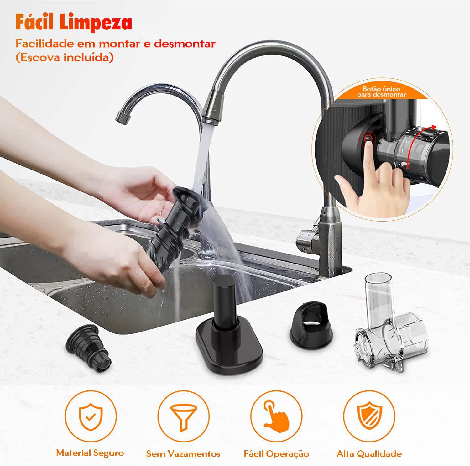 Miniatura Slow Juicer Moedor Espremedor Extrator De Prensa A Frio 220V