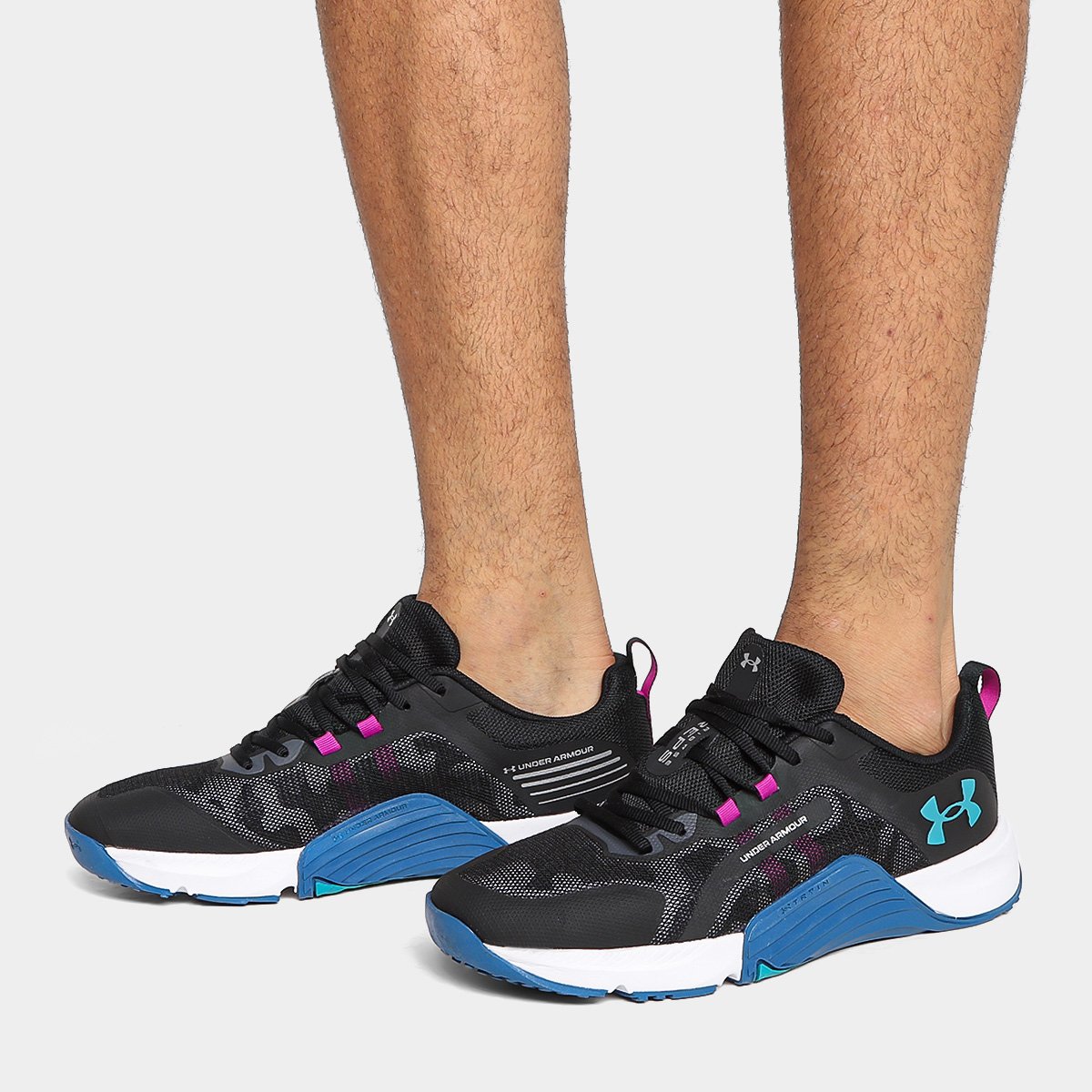 Miniatura Tênis Under Armour Tribase Reps Preto+Azul Turquesa - 34