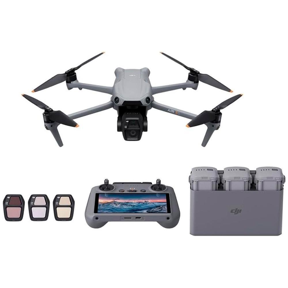 Miniatura Drone Dji Air 3S Fly More Combo Controle Com Tela Rc 2-Br