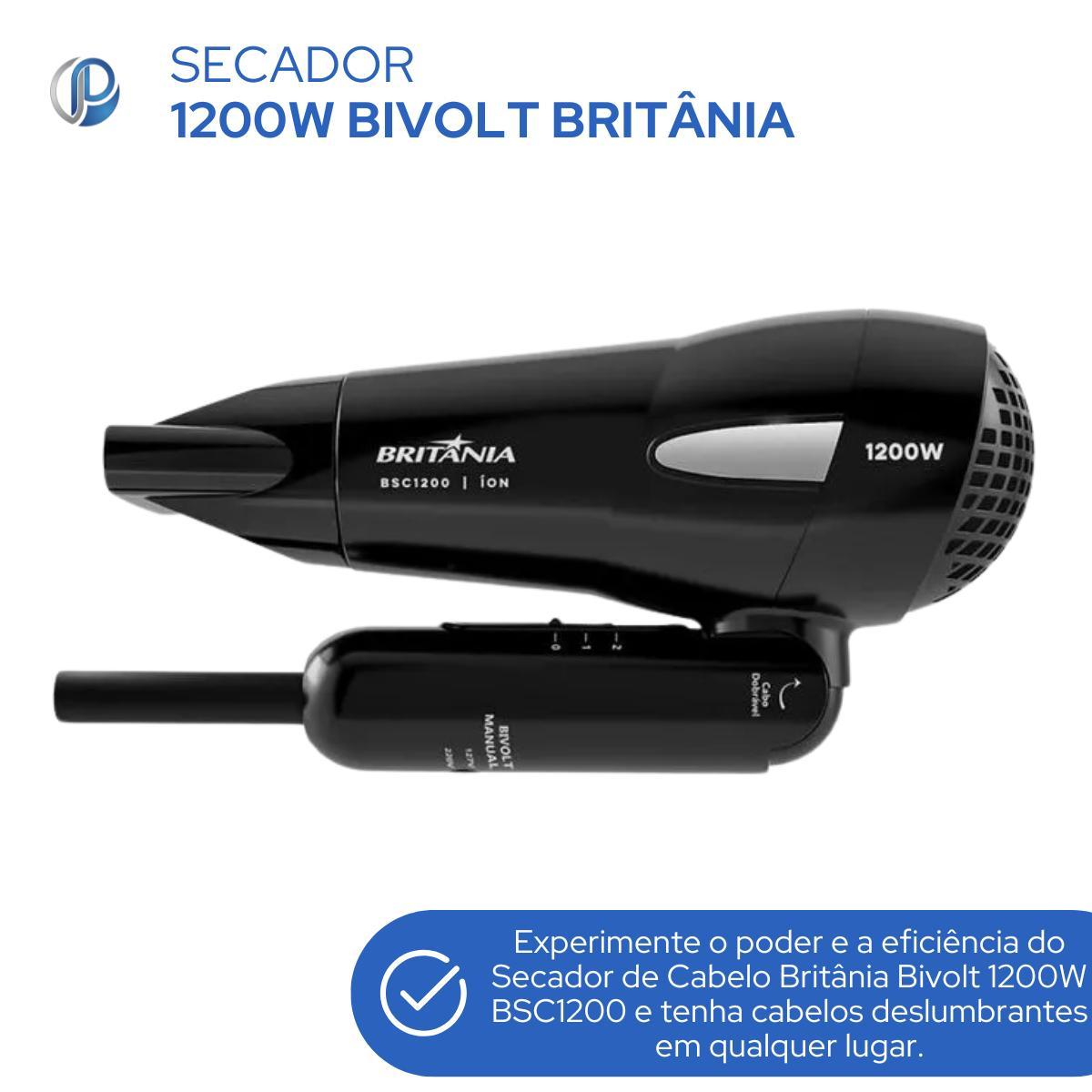 Miniatura Secador De Cabelos 1200W Bivolt Britânia