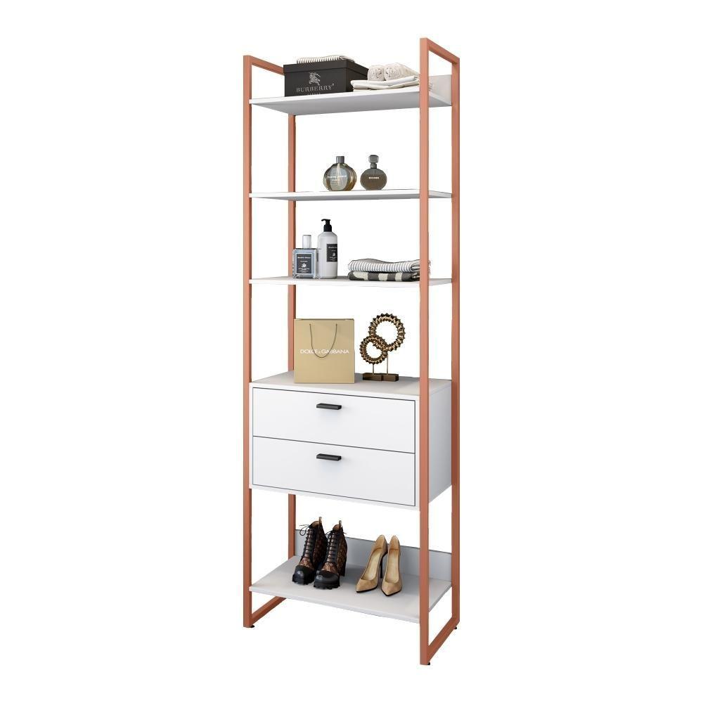 Miniatura Roupeiro Cloe Com Gavetas Branco Cobre