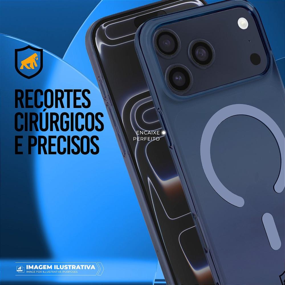 Miniatura Capa para iPhone 17 Pro Max - Crystal Slim Magsafe - NÃO AMARELA - Azul - Gshield
