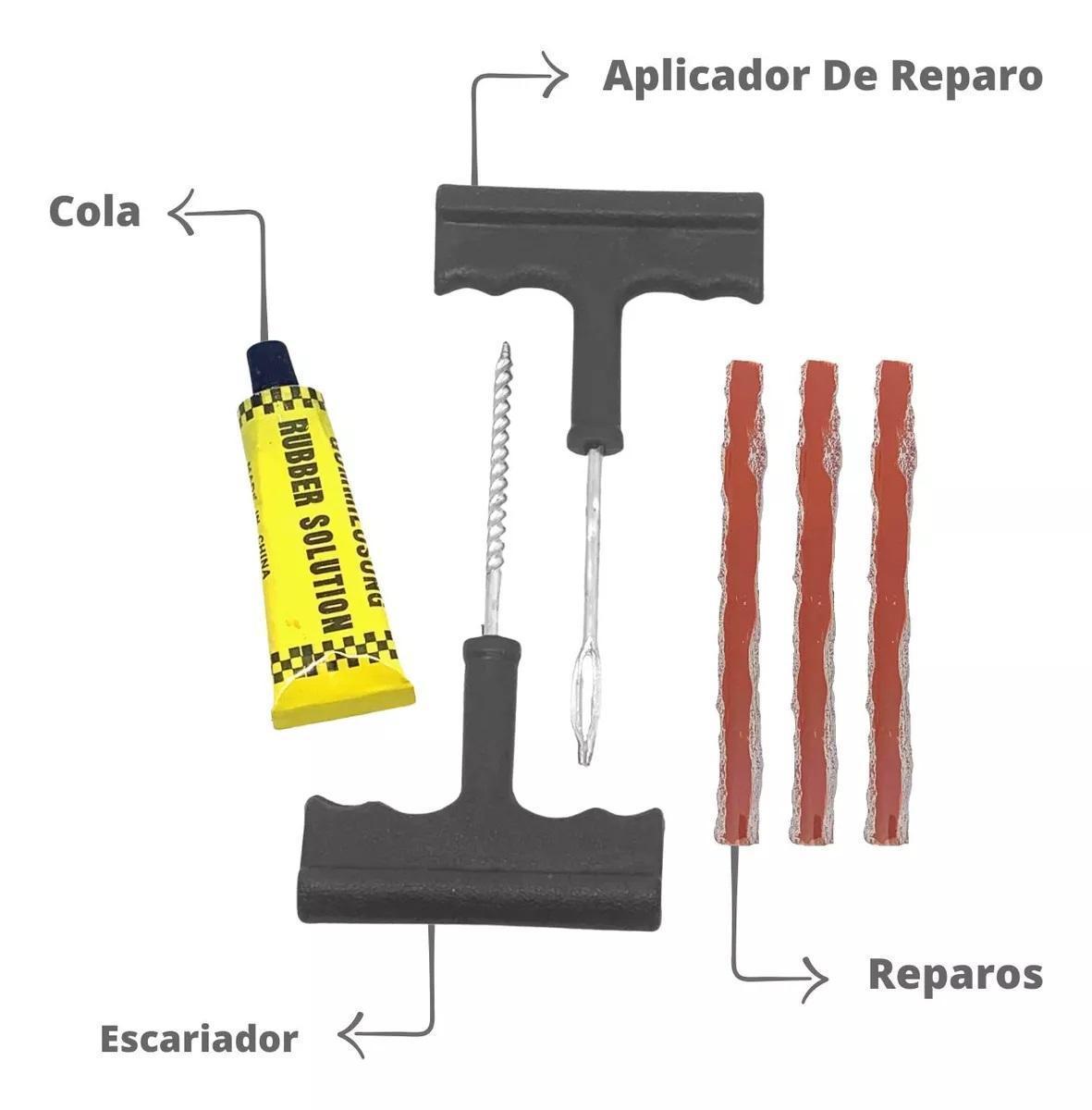 Miniatura Kit Remendo Reparo Macarrão Pneu Carro Moto Sem Câmara