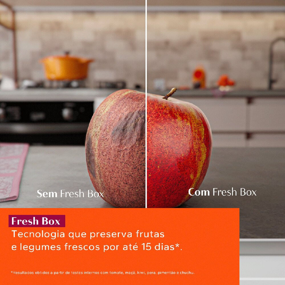 Geladeira Brastemp Frost Free Duplex 463 Litros Black Inox Fresh Box - BRM55FE Preto - 110V