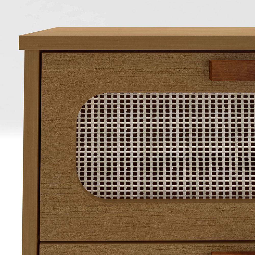 Miniatura Mesa De Cabeceira 2 Gavetas Santorini Amêndoa 60 Cm Palhinha Indiana - Cor: Bege