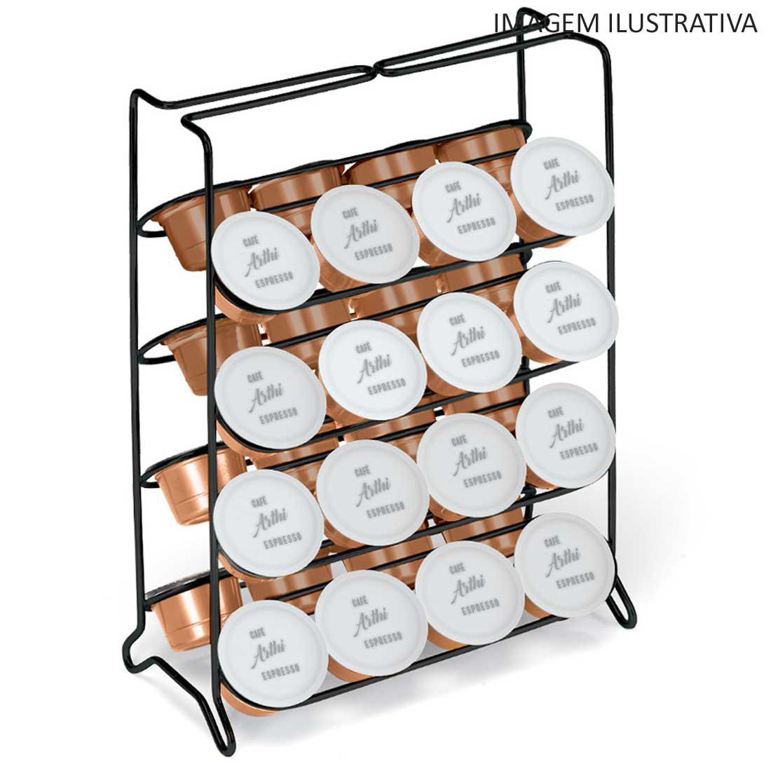 Miniatura Porta Cápsulas Café Três Corações Em Aço 32 Cápsulas Black