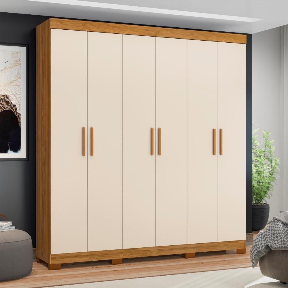 Conjunto Guarda Roupa E Cômoda Pucon Carvalho Grife Off White