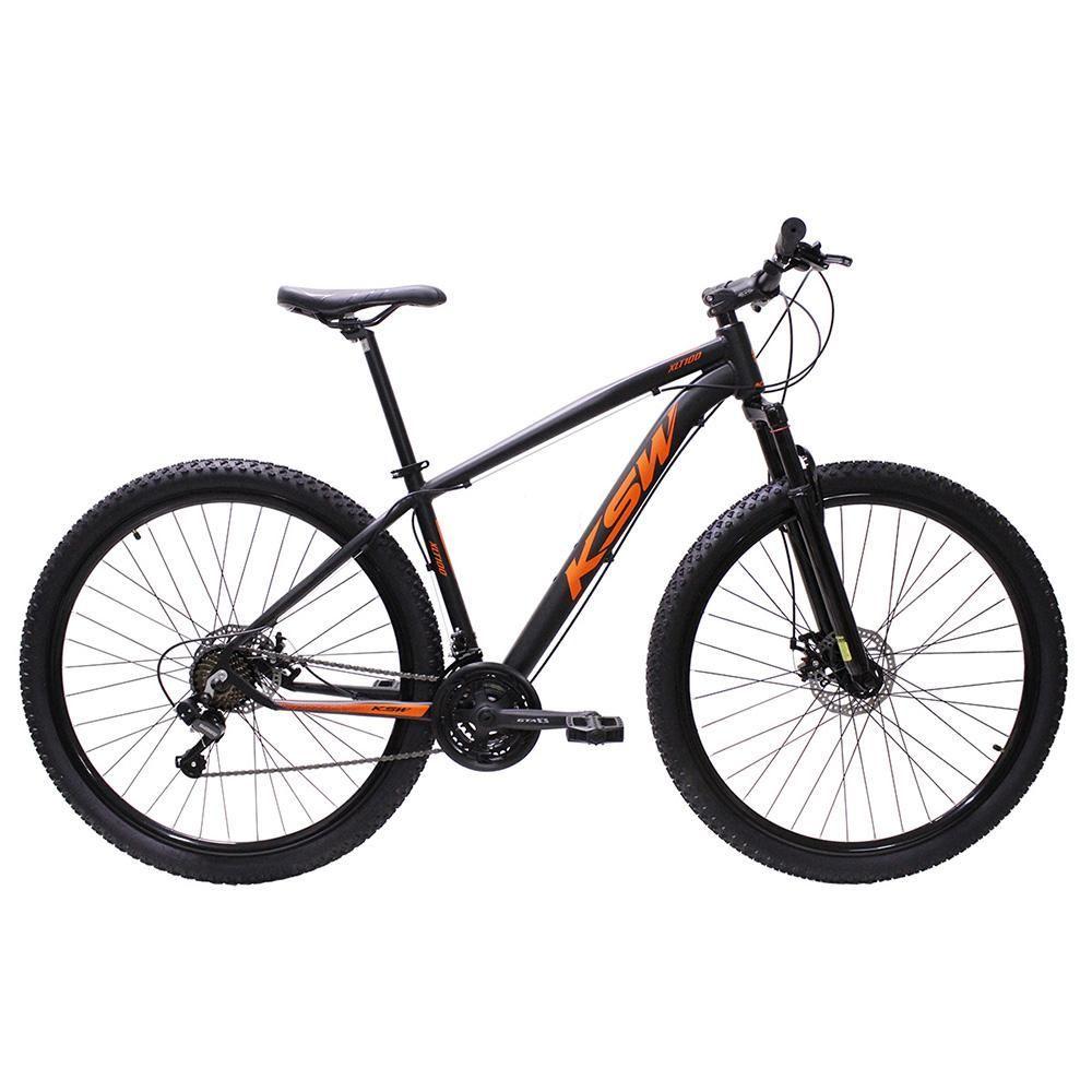 Miniatura Bicicleta Aro 29 Ksw Bike Alumínio Câmbios Shimano 21 Marchas Preto Fos -ad Laranja 19