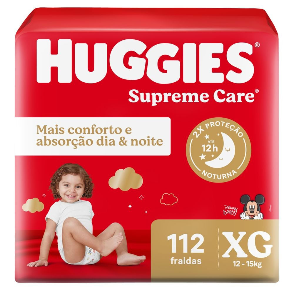 Miniatura Fralda Huggies Supreme Care Giga Xg Com 112 Unidades