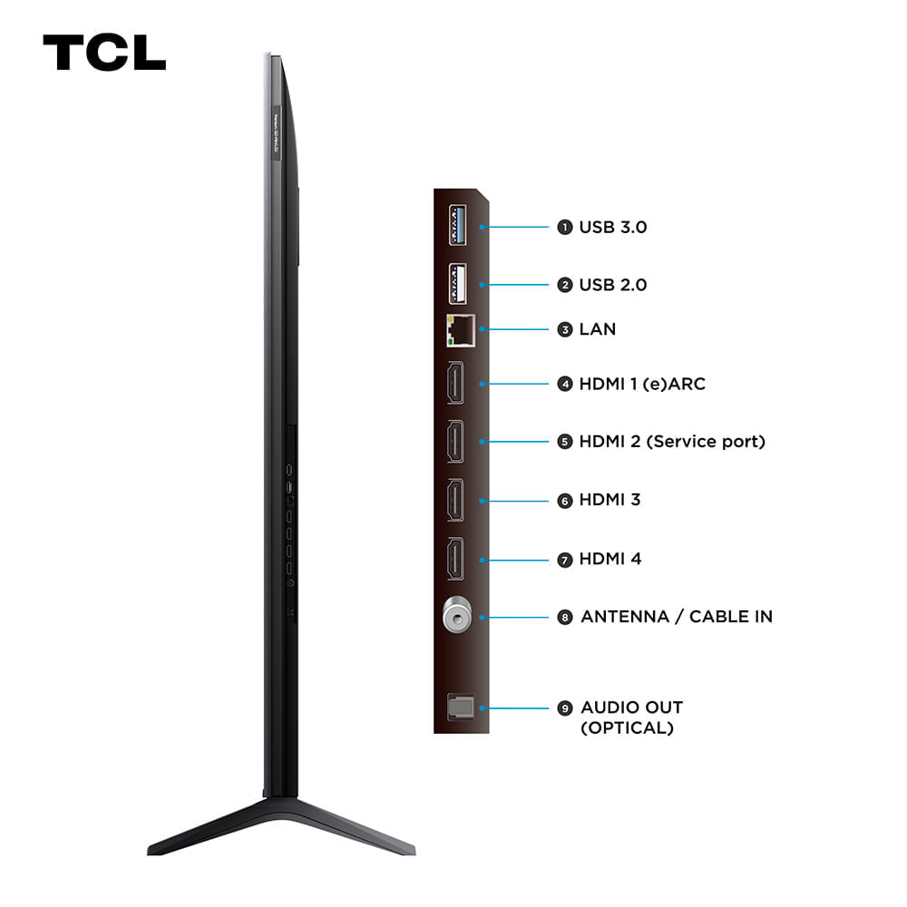 Miniatura Smart TV 4K TCL QD-Mini LED 55” Polegadas com HDMI 2.1, Dolby Vision IQ, Subwoofer, 144Hz VRR e Wi-Fi - 55C6K Bivolt