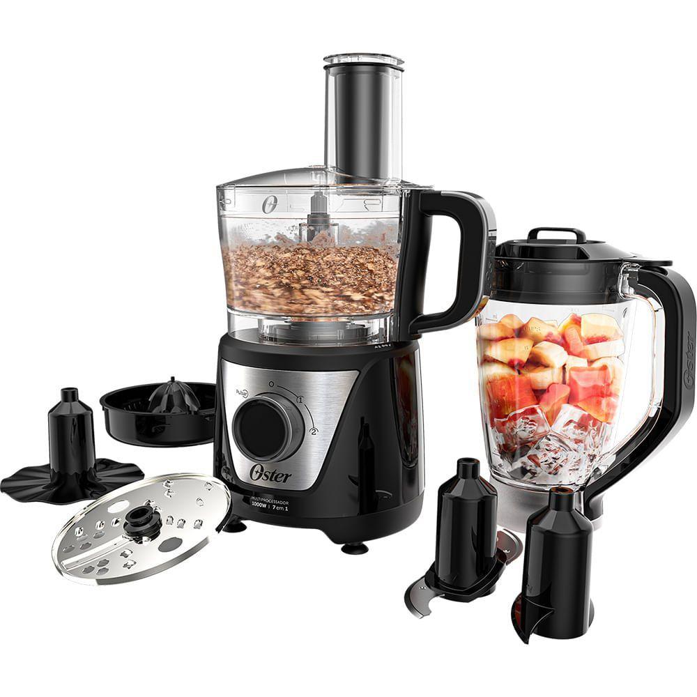 Multiprocessador De Alimentos Black 7 Em 1 Oster 110V
