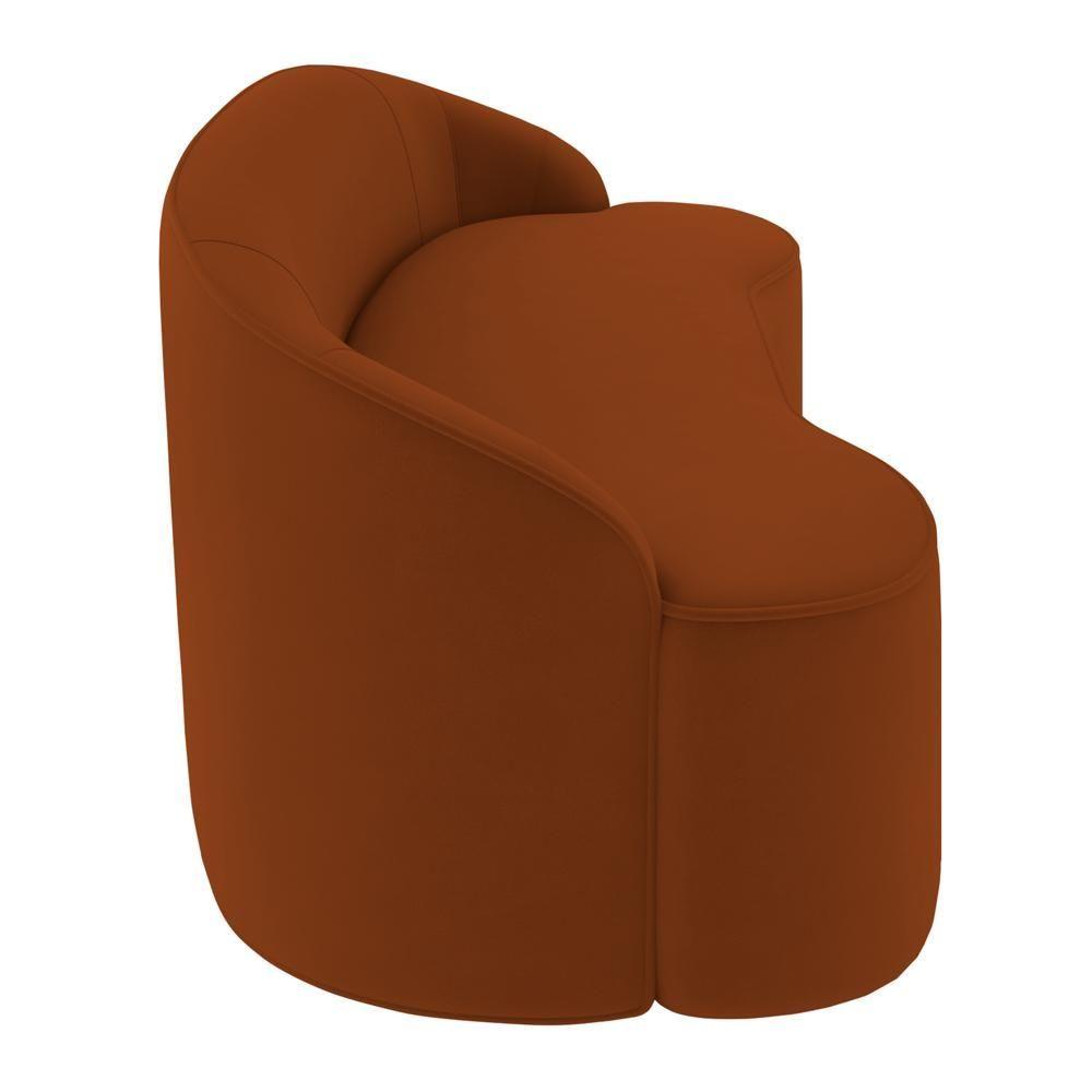 Miniatura Sofá 5 Lugares Para Sala De Estar Living 280cm Theo D06 Veludo Laranja - Mpozenato