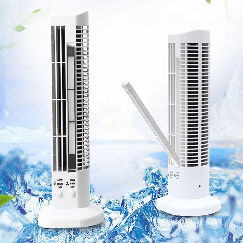Miniatura Mini Ventilador Abajur Vertical Torre Usb Mesa Branco