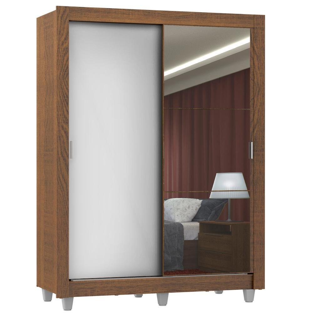 Miniatura Guarda Roupa Denver 2 Portas 1 Espelho Branco Rustic Madesa