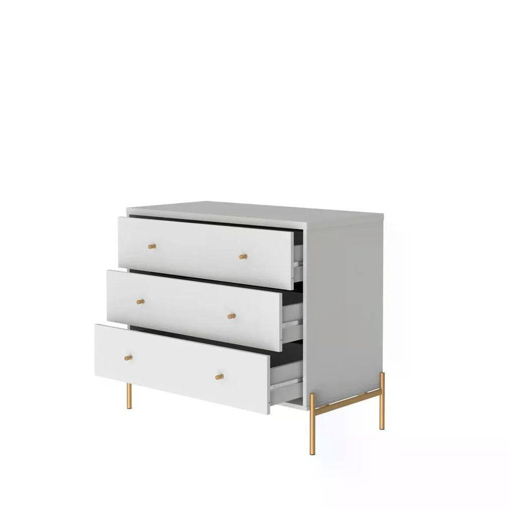 Miniatura Cômoda 3 Gavetas Jasper Branco 94cm
