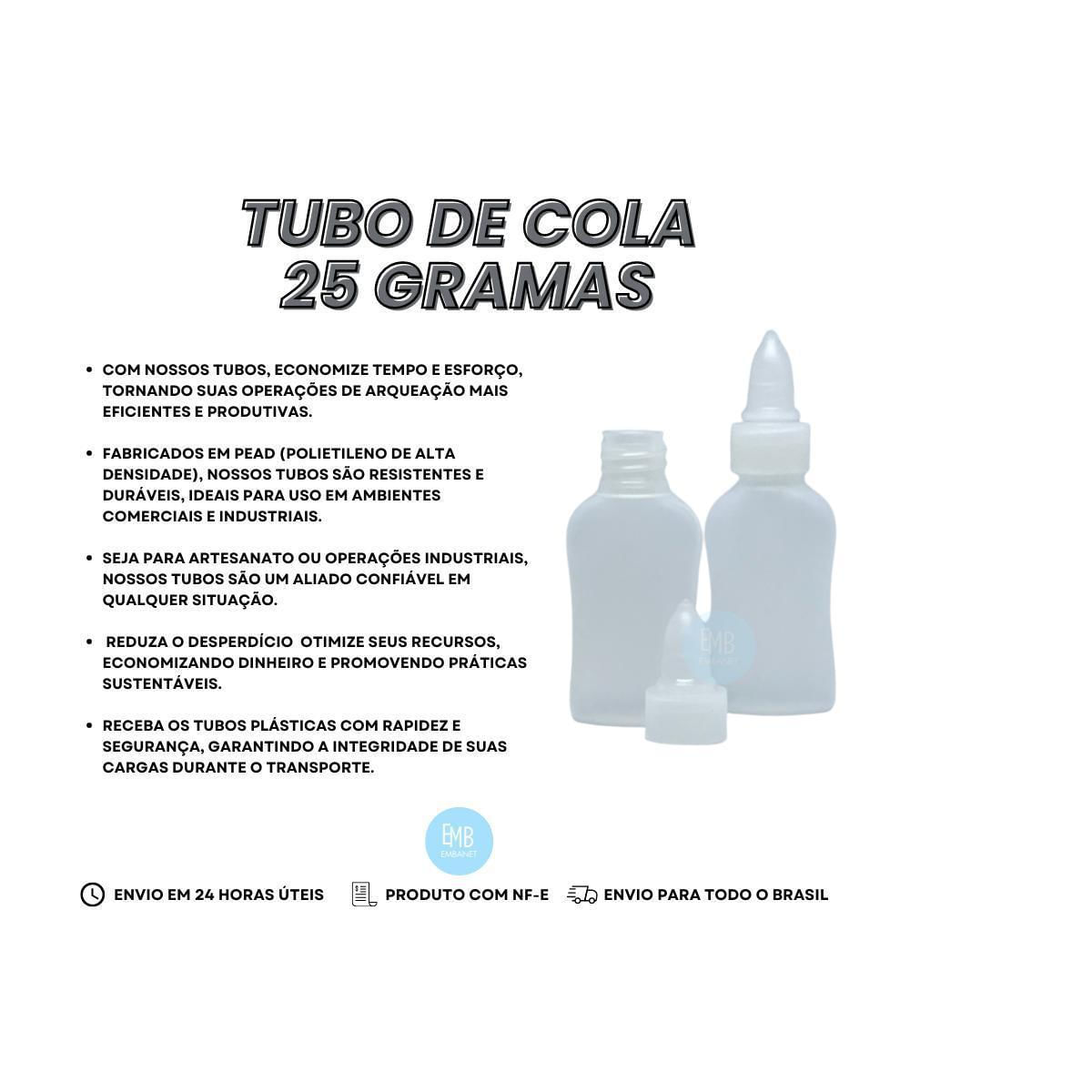 Miniatura Tubo Pequeno De Cola Escolar Vazio 25 Gramas Com Tampa 5Und