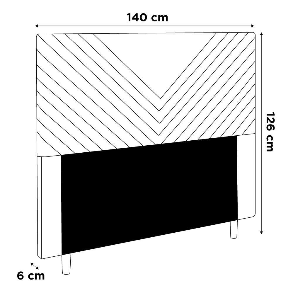 Miniatura Cabeceira Cama Box Casal Viena 140cm Suede Preto