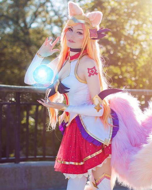Miniatura Tatuagem Temporária Cosplay Ahri Lol Rosa