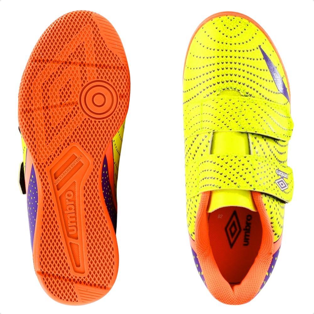 Chuteira Futsal Umbro Flip Kids Amarelo / Roxo - 35