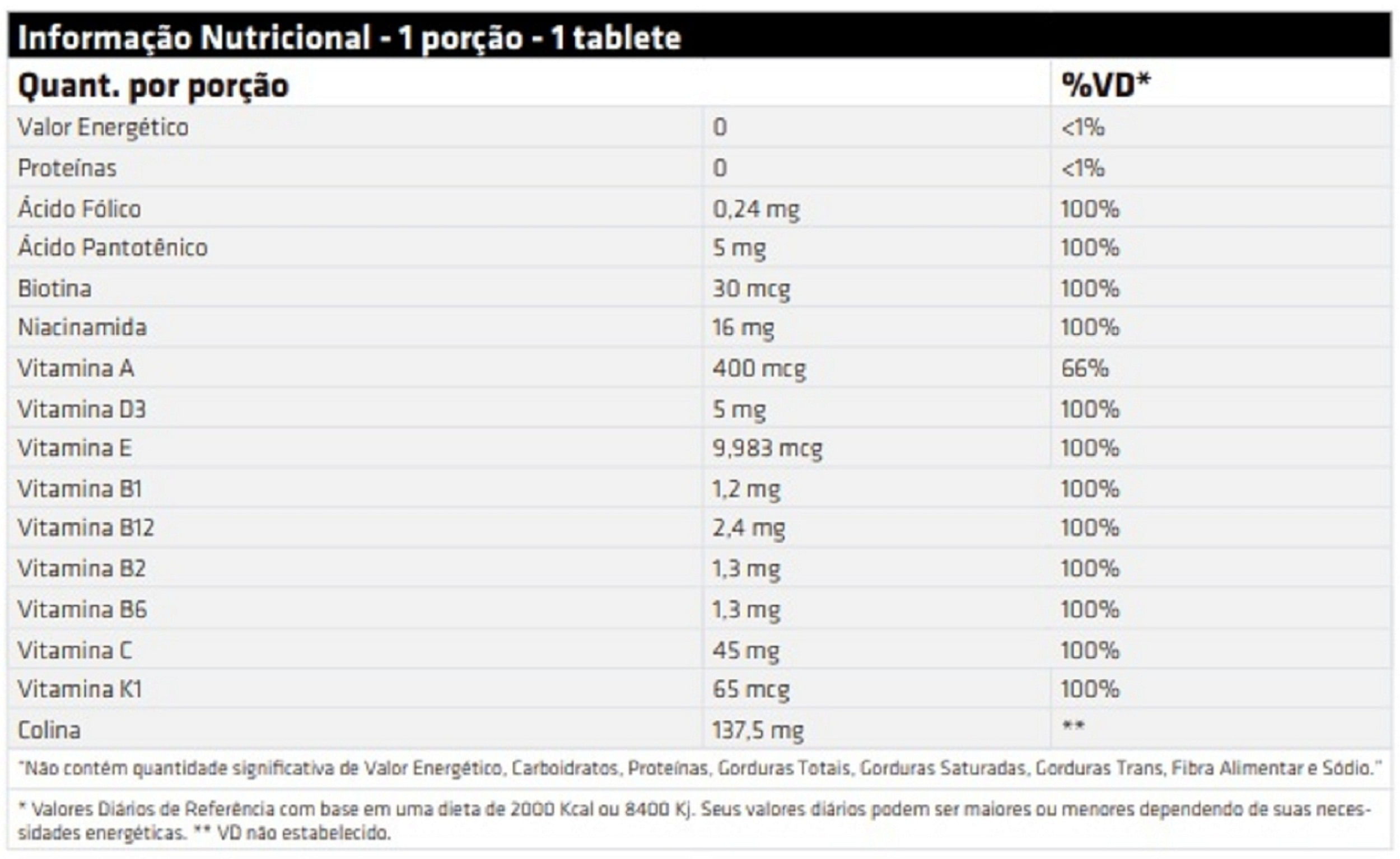 Miniatura Vitaplex Multivitamínico Performance Nutrition 100 Tab