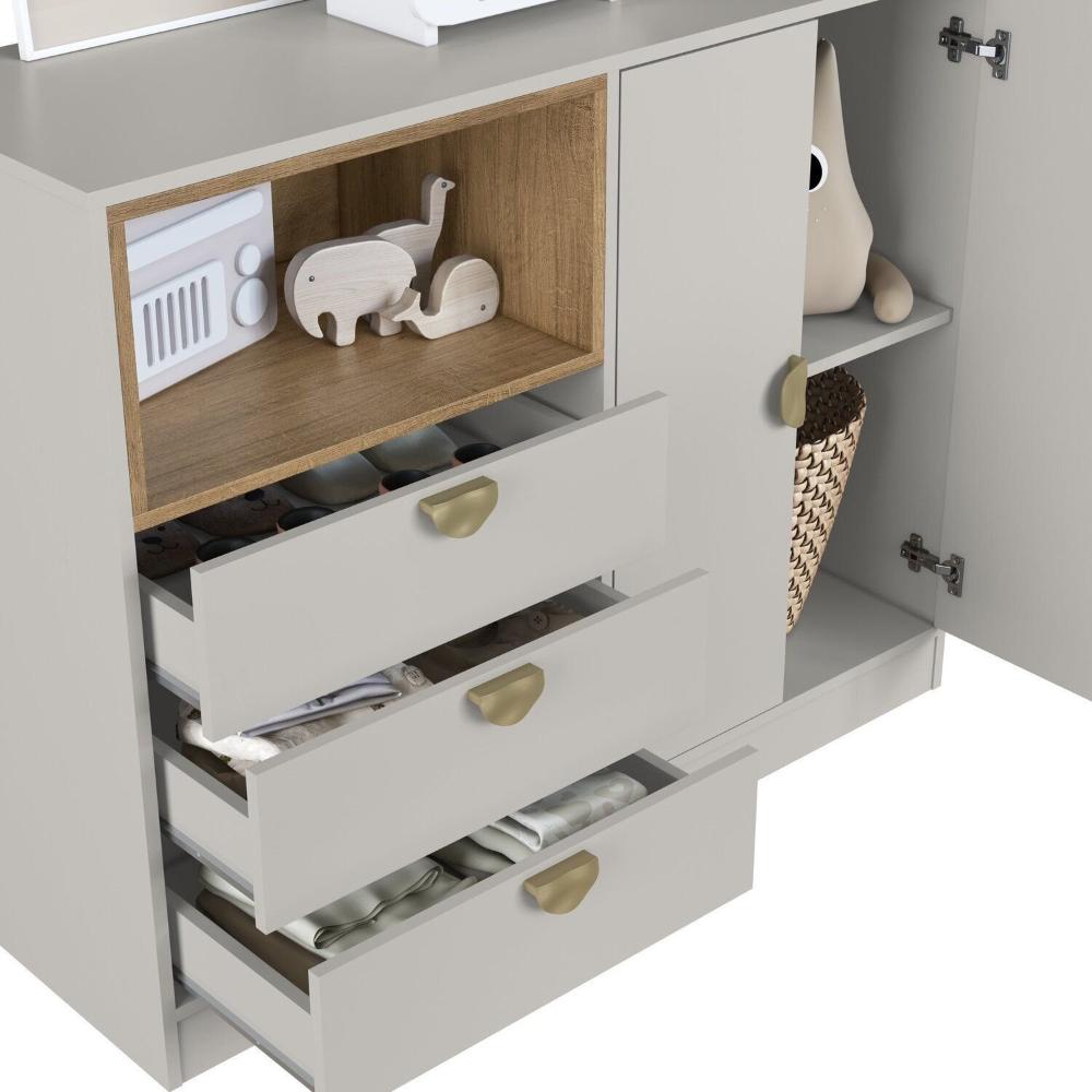Miniatura Quarto Infantil com Cama Solteiro Montessoriana com Iluminação Led e Comoda Lille Arenas