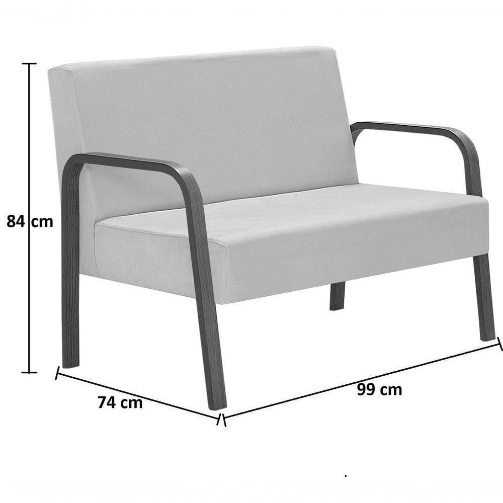 Miniatura Conjunto Jade Braço Madeira Suede Bege