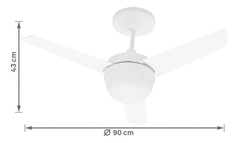 Miniatura Ventilador Teto Aliseu Alisclean 90Cm Branco - 90 Cm