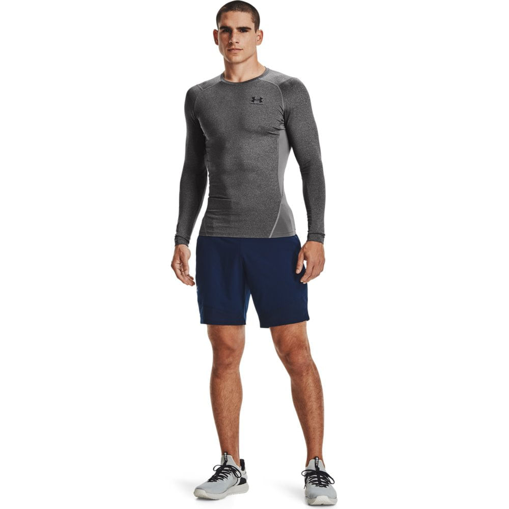 Miniatura Camiseta Compressão de Treino Masculina Under Armour HG Comp LS Cinza - 2GG