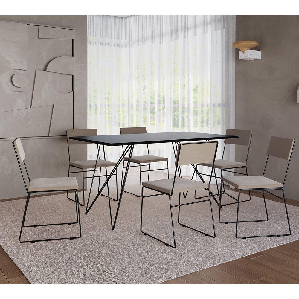 Miniatura Cadeira De Jantar Estofada Málaga Veludo Bege Bege